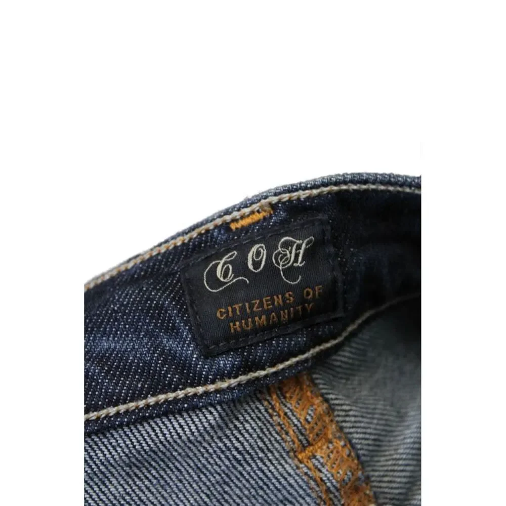 C of H Los Angeles Womens Cuffed Ava Low Rise Straight Leg Jeans Blue Size 25
